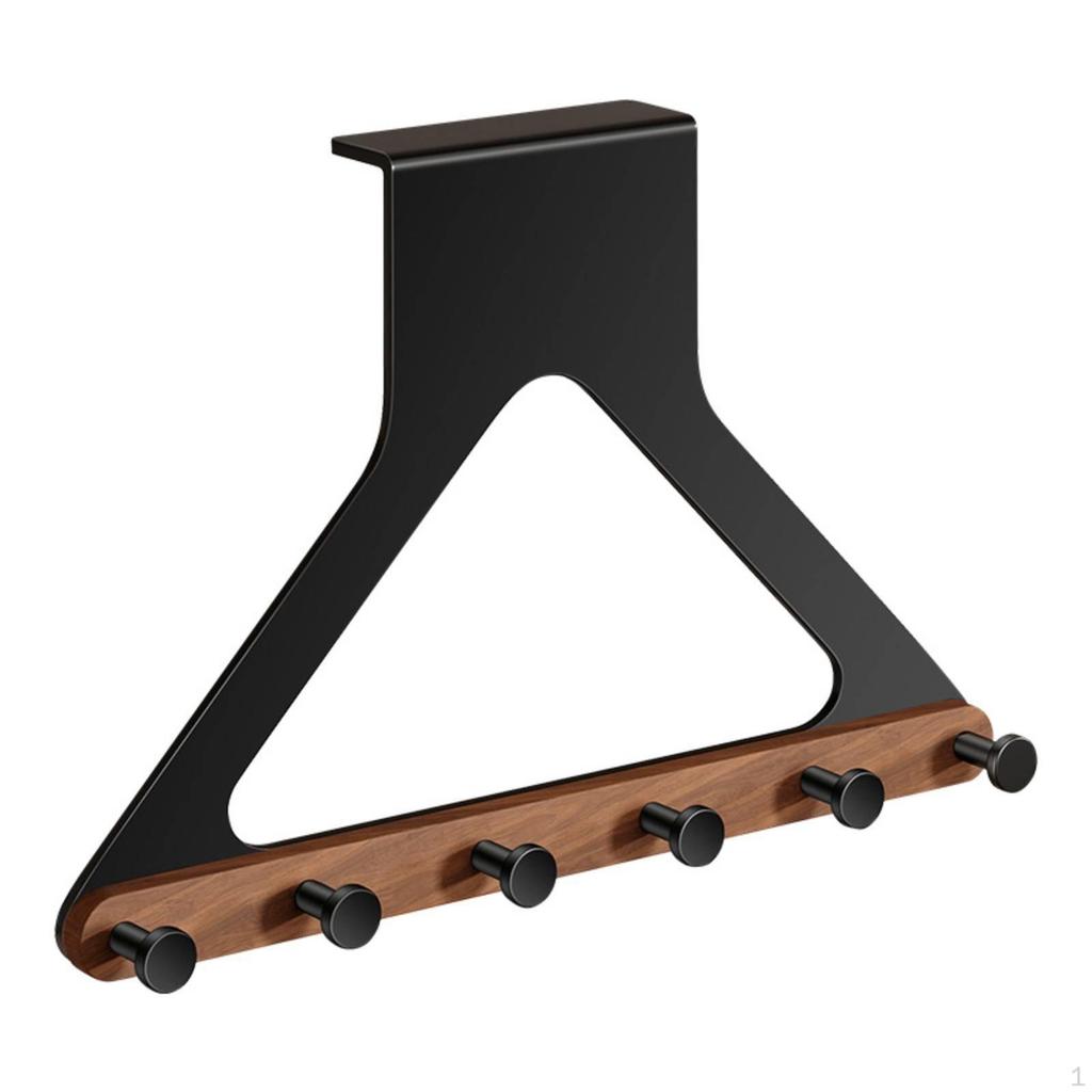 Wooden Wall Hook No Drill WallAttached Coat Wood over Door Hanger for Bedroom, Entryway Walnut
