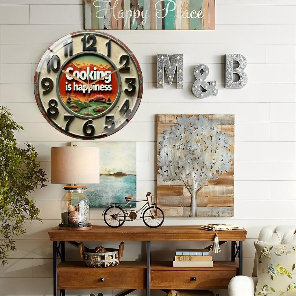 12 Inch Round Wall Clock with Premium Tempered Glass and a Seamless Bezel Design