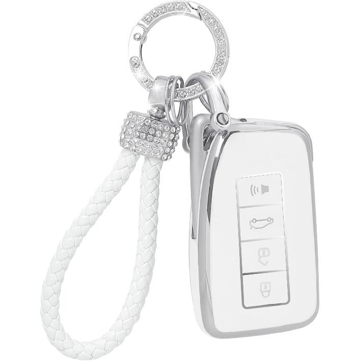 Чехол для брелока с блестящим ремешком, чехол для брелока. Защита автомобильных ключей, совместимая с Lexus RX IS ES GS LS NX RS GX LX RC LC. Держатель для смарт-ключа из мягкого ТПУ 2 3