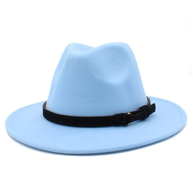 Unisex British Classic Large Brim Fedora Lightweight Hat For Autumn Winter