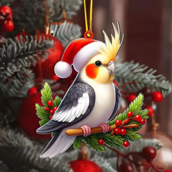 Yousheng 2D Акриловое Рождественское Украшение Милый Плоский Белый Медведь/Осьминог/Попугай Животное Подвеска на Зеркало Заднего Вида Автомобиля Аксессуары для Интерьера Автомобиля для Окна Стены