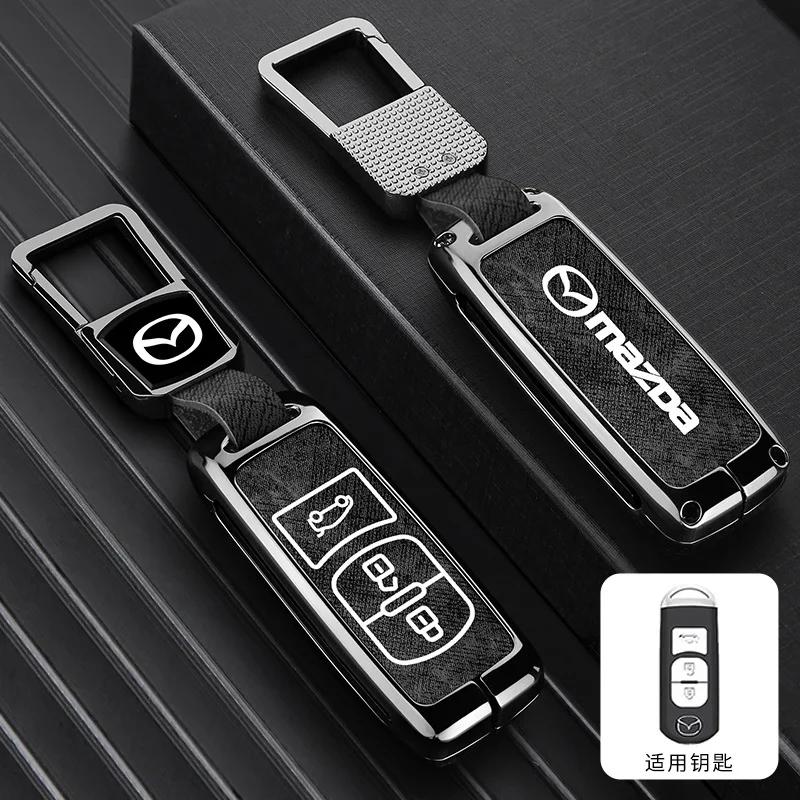 2025 Горячий Винтажный Стирка Водой Джинсовый Чехол для Брелока Автомобиля Для Mazda 2 3 5 6 Axela Atenza Demio CX-3 CX5 CX-7 CX-9 MX-5 2015-2019 Acc