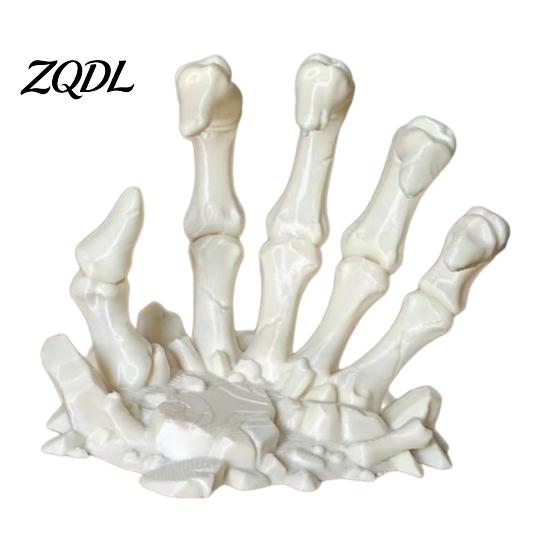 Halloween Fireplace Accessories 3D Printed Skeleton Hand Figurine, Gothic Human Finger Decor Bone Statue for Tabletop, Desk, Shelf Party Niche