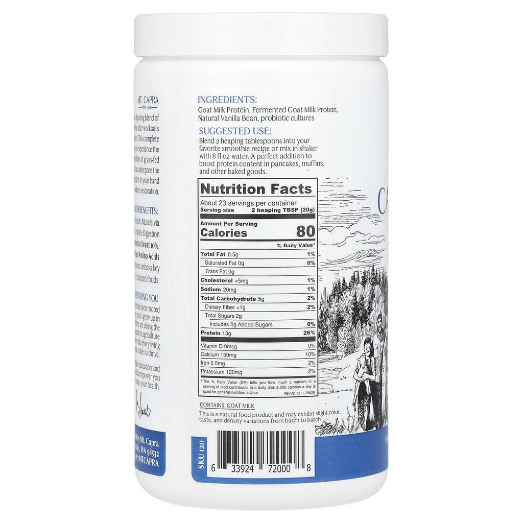 Mt. Capra Ca Protein®, Vanilla Bean, 453g (16oz)