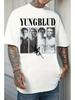 MenS Yungblud Graphic TShirt  Oversized Streetwear Tee with Yungblud Signature  Band Members Print Casual Round Neck Short