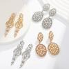 Exaggerated Flower Pearl Drop Earrings For Women Geometric Alloy Spring Accessories