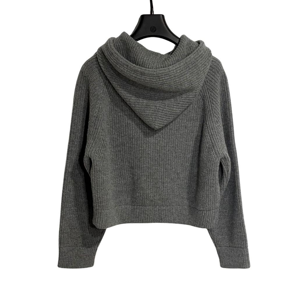 CELINE Knit Hoodie Gray Women's Size M Model 2A36T423P