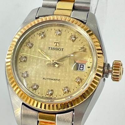 Б/у [С камнем] Автоматические женские часы TISSOT золотые YA0004