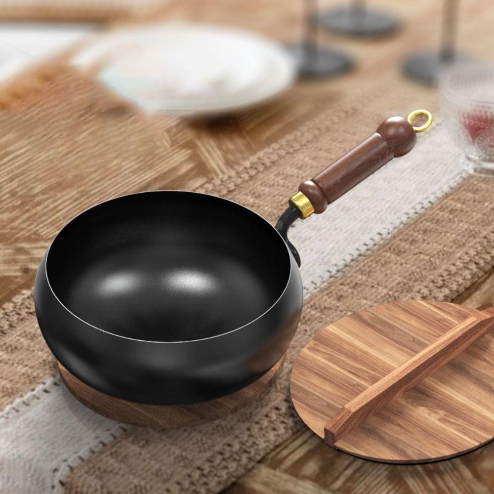 С крышкой китайский вок для жарки 24 см кастрюля для тушения сковорода для приготовления ресторан