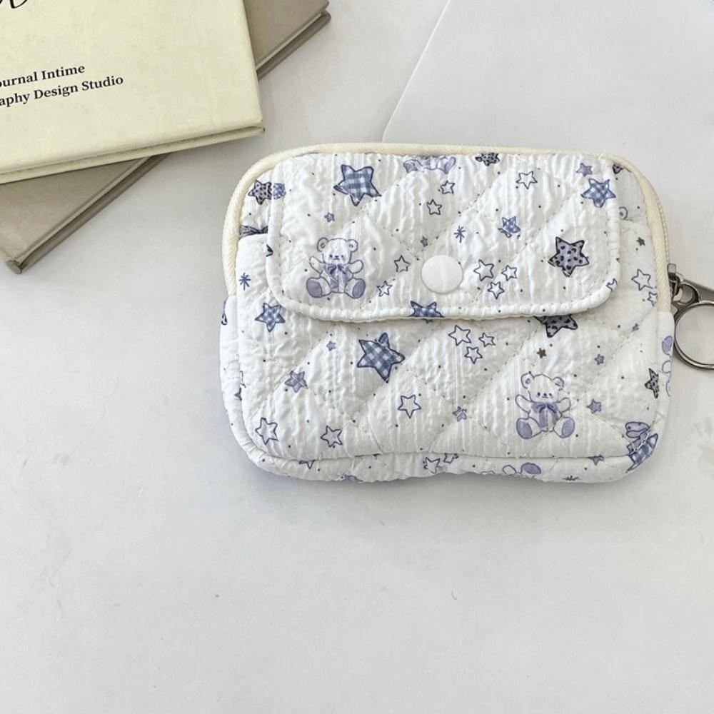 Korean Style Mini Canvas Coin Purse Cartoon Printing Sanitary Napkin Storage Bag Daily