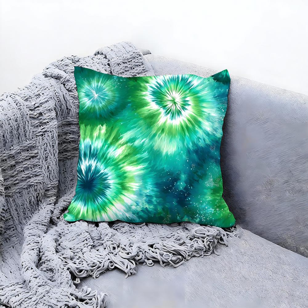 Casual Tie Dye Pattern Design Cushion Cover Premium Comfort Reversible Pillow Cove in One Design for Any Room Car Interior
