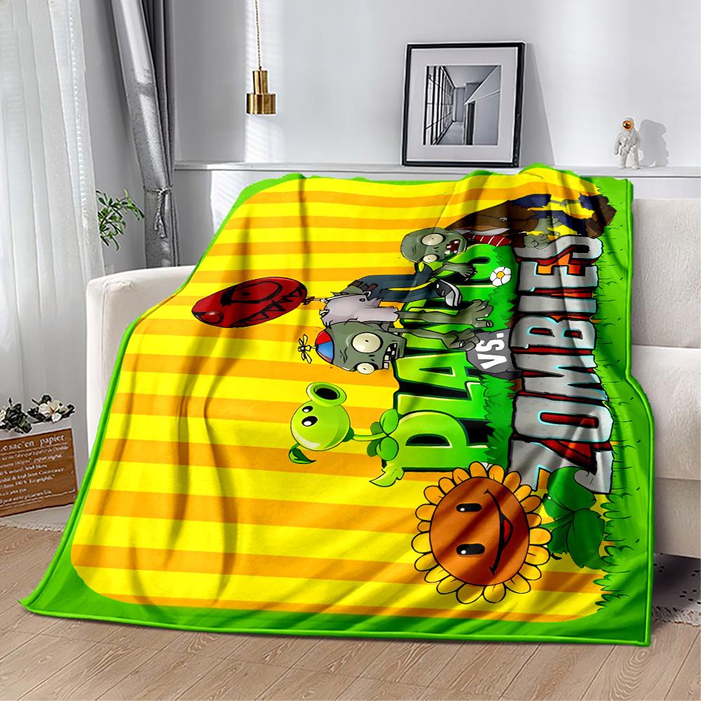 Plants Vs Zombies Adventure Blanket Warmthful Decor Perfect for Chair Office Sofa Four Seasons Multipurpose Modern Style