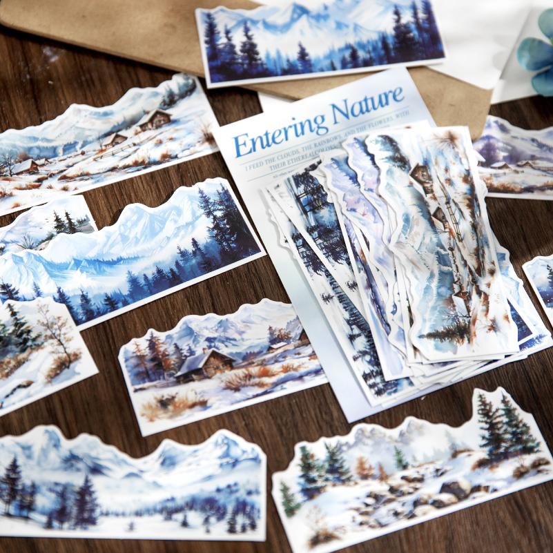 Journal GO 30pcs Beautiful Landscape Sticker Pack Natural Scenery Junk Journal DIY Scrapbooking Collage Planner Stickers