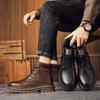 Модные мужские уличные мотоциклетные ботинки с круглым носком, теплые плюшевые меховые зимние ботинки для мужчин, натуральная кожа, базовые ботинки, удобная обувь для отдыха на природе
