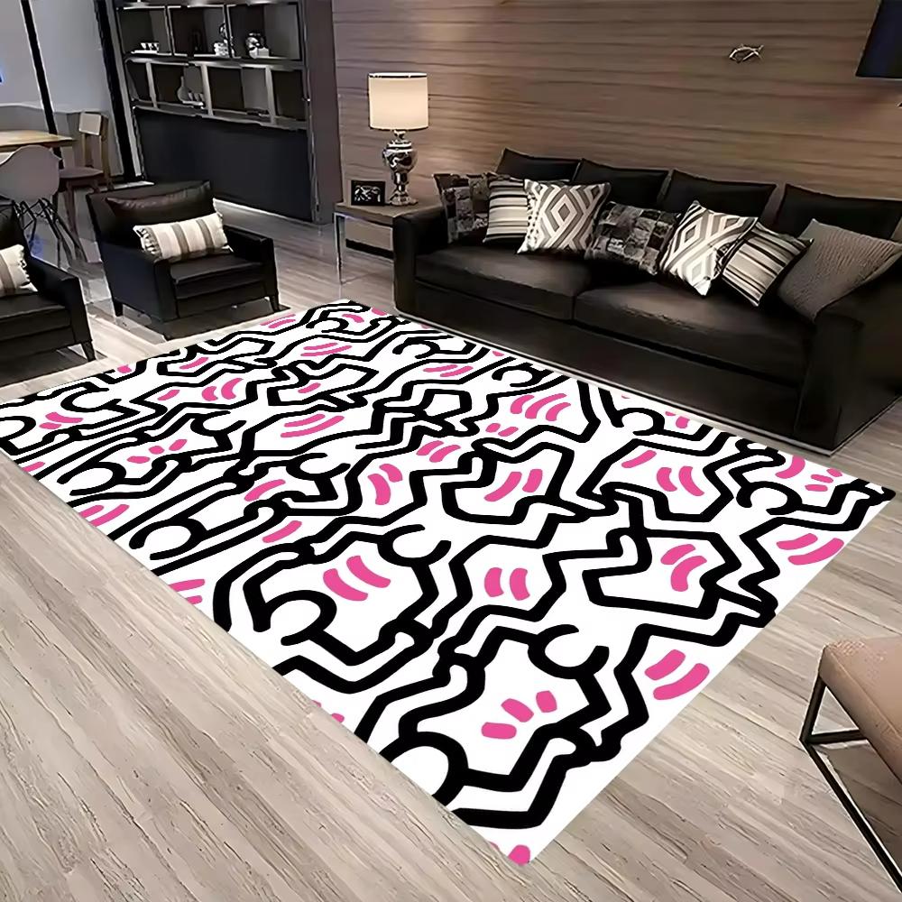 Creative Abstract Figure Rug – Bold Living Room & Lounge Decor | Non-Slip Artistic Floor Mat for Modern Home Spaces