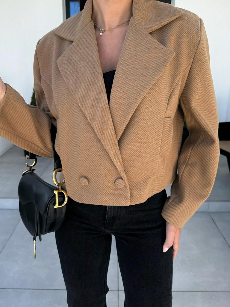 Европейский и американский женский осенне-зимний 2024 костюм в британском стиле, короткое пальто с воротником из шерстяной смеси