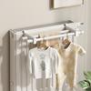 Clothes Drying Rack for Radiators 0.3-2m Carbon Steel Dual Poles Easy No-Drilling Installation Rust-Resistant White Finish Towel Rail