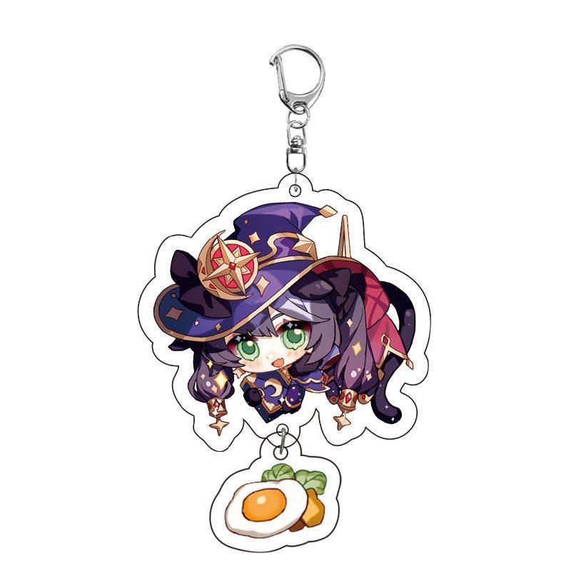 Game Keychains Acrylic Figure School Bag Keychian Holder Key Ring For Children Girl Men Accessories