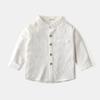 Children's Long-Sleeved Shirts, Spring and Autum Boys' Stand-Up Collar Pure Color Shirts, Baby Boys' Casual Cotton Tops, Kidsren's Clothing
