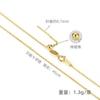 Womens Gold Plated Chain Necklace Thin Adjustable Basic Choker Everyday Wear
