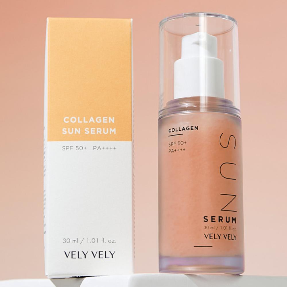 VELY VELY Коллагеновая капсула Солнечная сыворотка SPF50+ PA++++ 30 мл | Укрепляющая защита от УФ-лучей