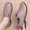 Spring Shoes Non-slip Comfortable Medium Lace-up Single Shoes Soft-soled Leather Shoes Elderly Shoes Jelly Sole Middle-aged and Elderly Women's Shoes