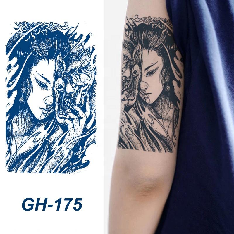 GH Hot Sale Waterproof Long Lasting Temporary Tattoos Stencil Body Art Arm Chest Leg Shoulder Tattoo Stickers for Girl Men Women