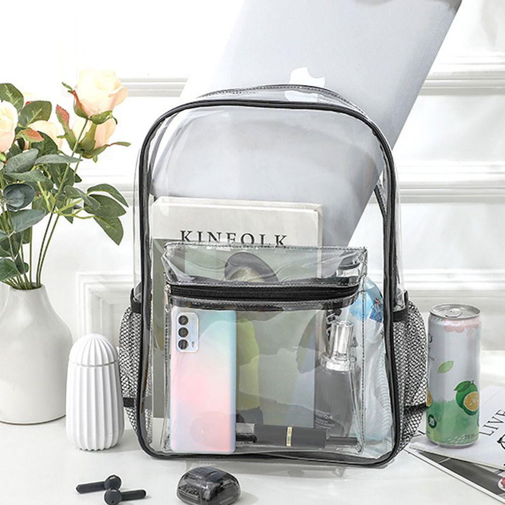 Прозрачный рюкзак большой емкости. Роскошные дизайнерские видимые рюкзаки. Рюкзак из ПВХ. Спорт на открытом воздухе.