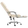 Office Chair with Massage Function Cream Faux Leather