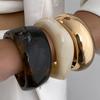 Ingemark 3 Стиля Хип-Хоп Неправильной Формы Смола Набор Широкие Браслеты Женские 2026 Новый Винтажный Массивный Гладкий Металл Браслеты Украшения Подарок