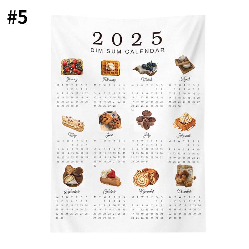 Новогодний календарь Домашняя подвесная ткань Календарь на Новый год 2025 Настенный фон Гобелен Фотоподвесная ткань Украшение для дома