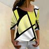 Women's Fashion Casual Sloping Collar Hoodie Irregular Striped Long Sleeve T-shirt Top