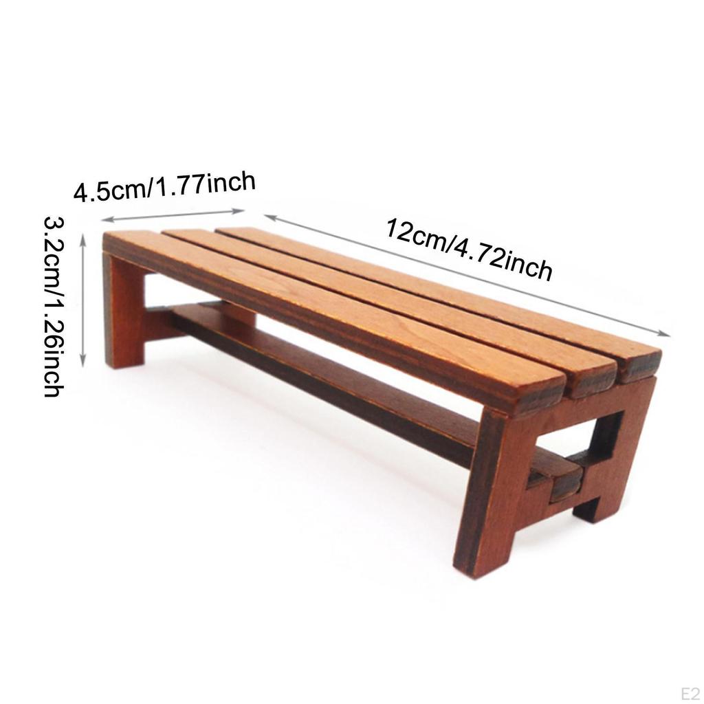 Миниатюрный кукольный домик, простая деревянная мини-скамейка, подарочный кукольный домик