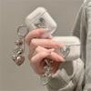 Милый 3D Серебряный чехол для наушников Love Heart для AirPods 4 Airpods Pro 2 3 с подвеской в виде бусин защитный чехол мягкий чехол