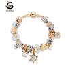 Crystal Beaded Bracelet Crown Love Snowflake Pendant Bracelet