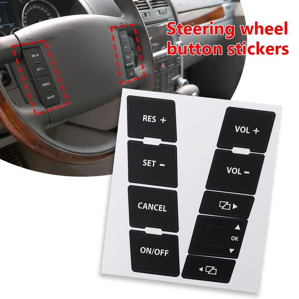 8 шт. Набор наклеек для ремонта кнопок мультимедиа автомобиля для 2005-2010 Volkswagen Jetta Passat Touareg Наклейки для ремонта Автомобильные аксессуары