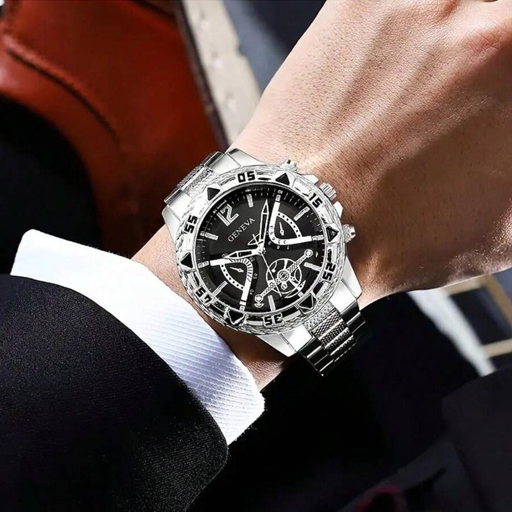 Luxury Quartz Watch Stainless Steel Watchband Business Watch High Quality Men Wristwatch