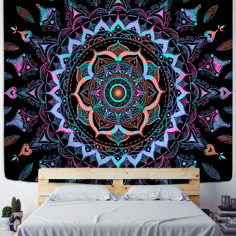 Большой настенный гобелен, большая мандала, полиэстер, гобелены в стиле хиппи, богемный гобелен, коврик для йоги, ковер, украшение для общежития колледжа