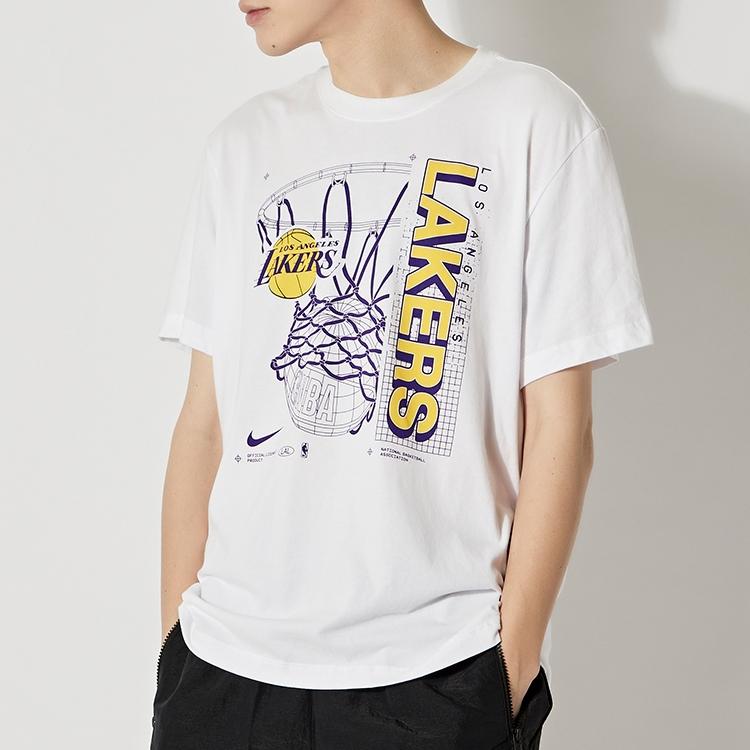 Nike NBA T Shirts Men's White Crew Neck Moderate Straight Fit CV6111-100