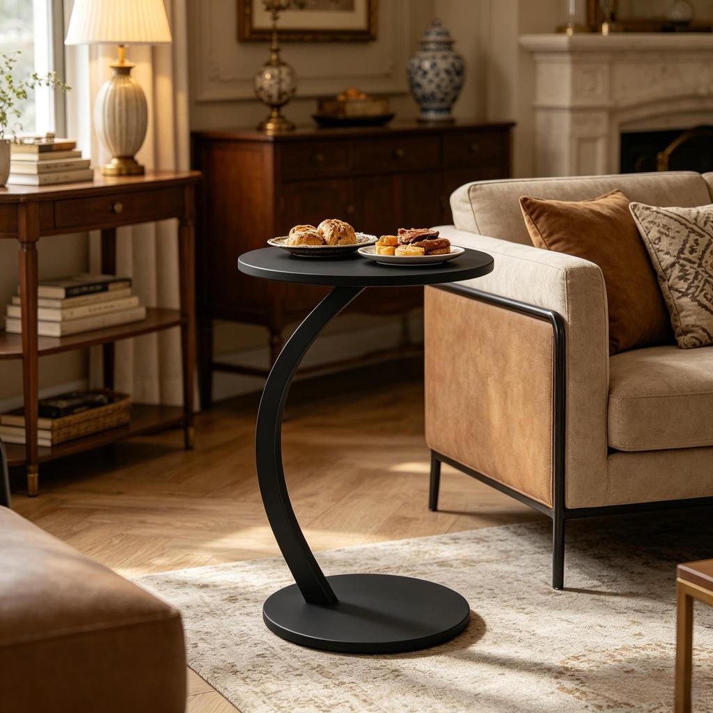 Temporary Laptop Table,Round Side Table,C-shaped Coffee Table,Coffee Table,Nightstand,Flower Stand(only with side table)