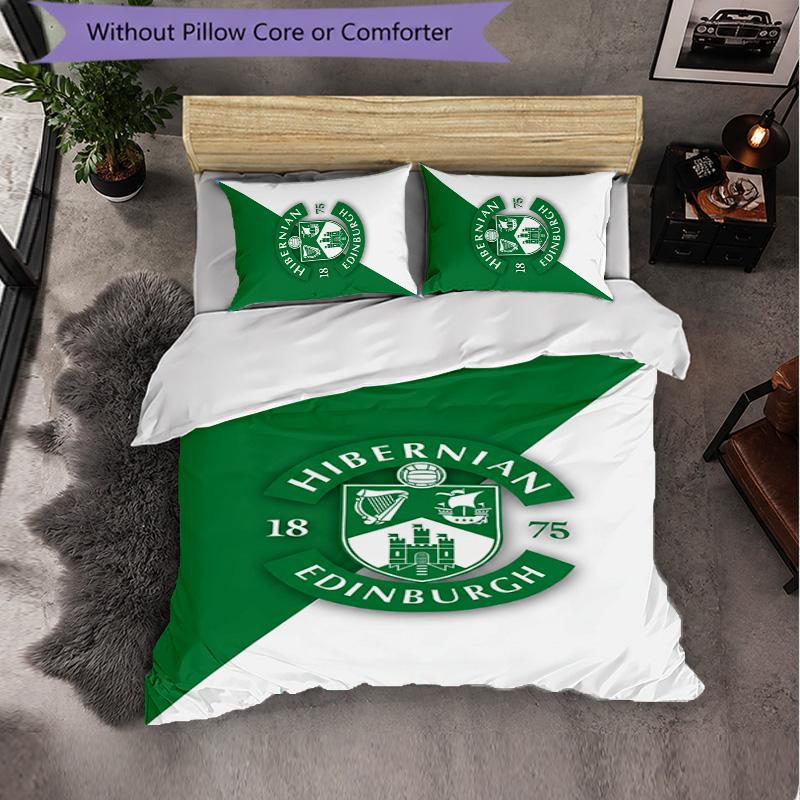 Hibernian FC Themed Bedding 3Pcs Duvet Cover Set Decorative Bed Linen For Teen Room Home Decoration