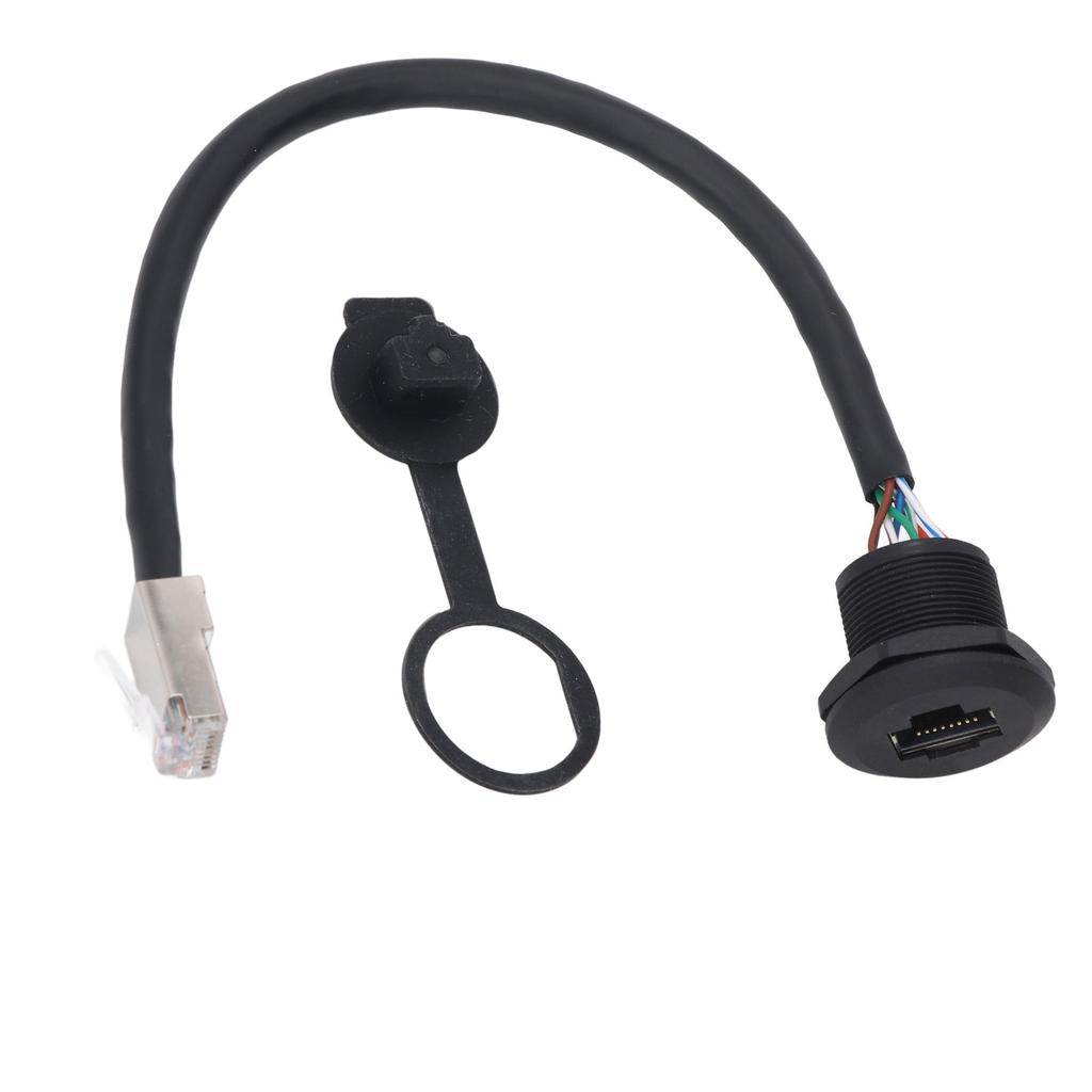 RJ45 Panel Mount Coupler Water Proof 8 Pin Female To Male Industrial Extension Cable with Dustcap 0.
