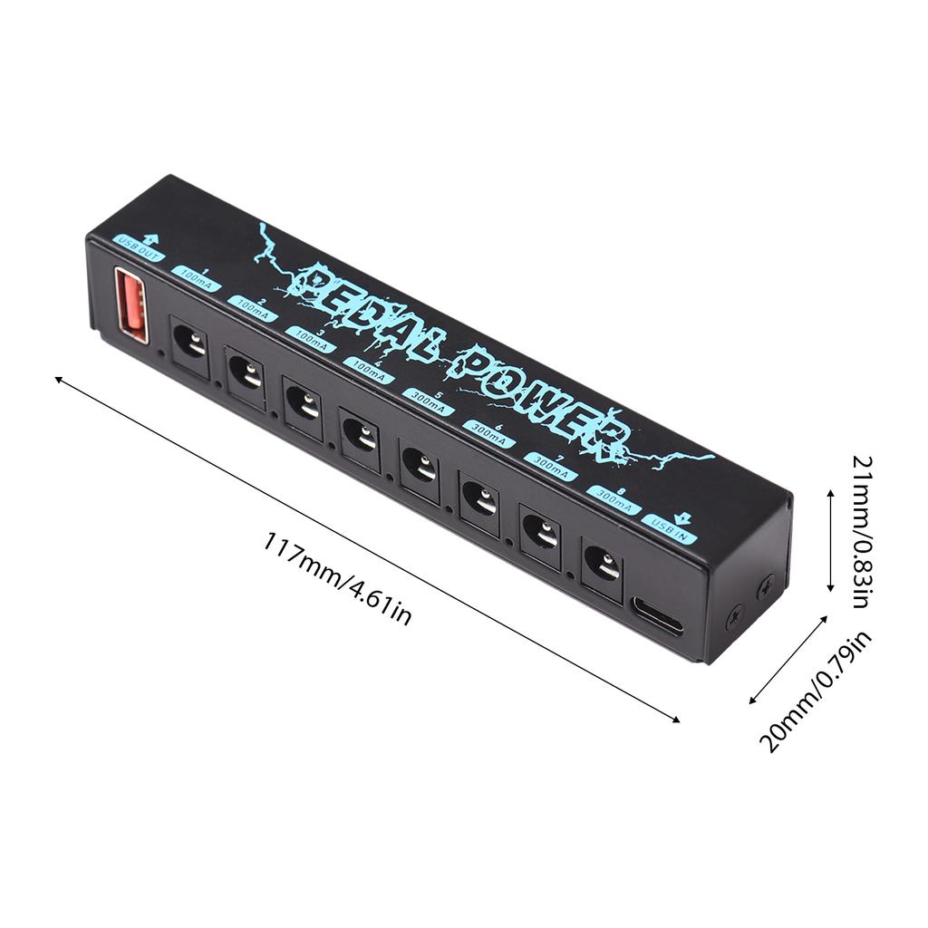 Guitar Pedal Power Guitar Effector Power Supply 8 Isolated DC Output Isolated Power USB IN 5V 2.1A