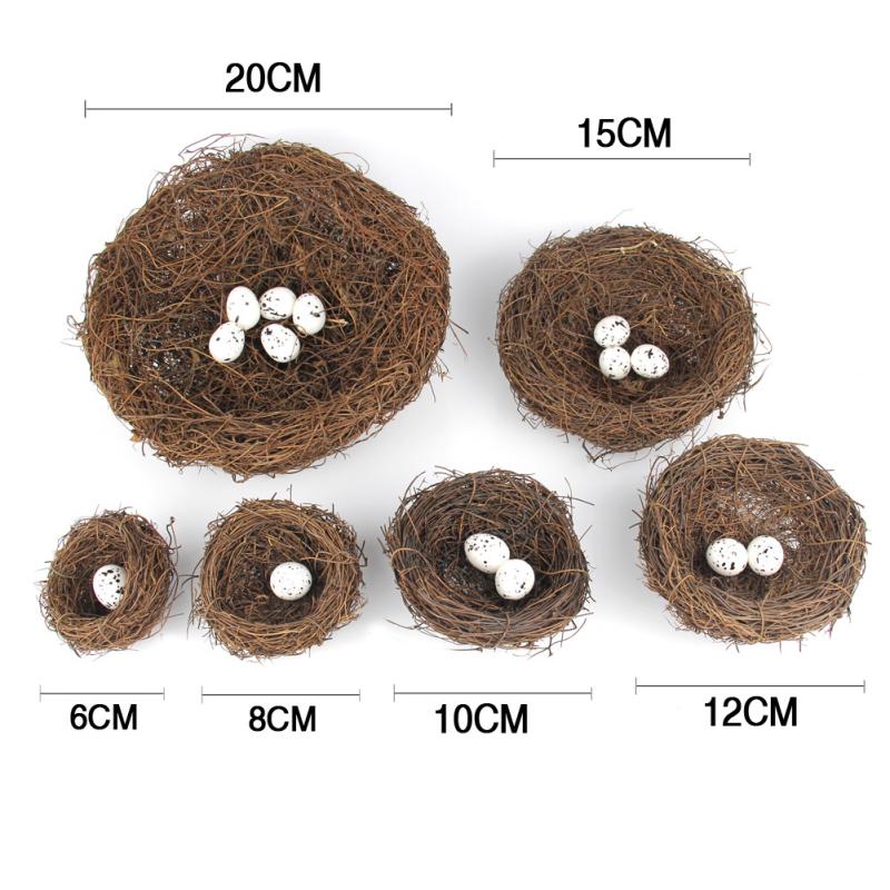 LQT Artificial Birds Nest/Simulation Eggs for Easter Garden Decoration Props