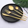 24Pcs Matte Black Gold Stainless Steel Dinnerware Cutlery Set Tableware Knife Fork Spoon Flatware Wedding Daily Dinner Set