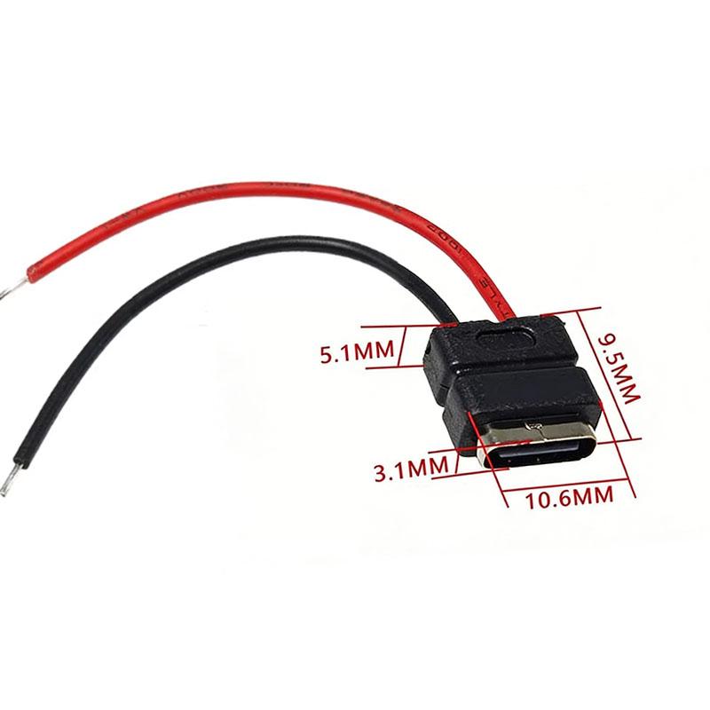 1-10 шт. Тип C, 2-контактный, водонепроницаемый, гнездо USB C, порт с отверстием для винта, интерфейс для быстрой зарядки, USB-разъем с кабелем