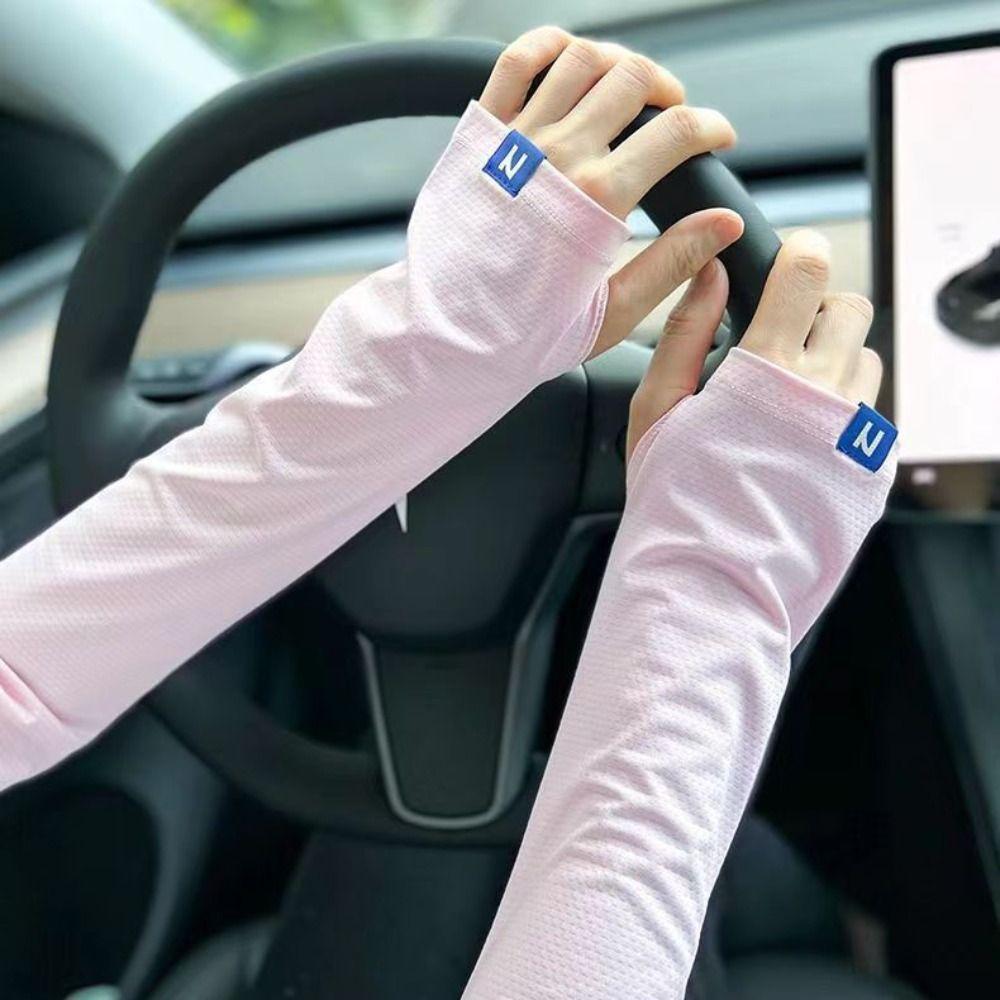 Ultraviolet Proof Ice Silk Sleeves Anti-UV Thin Long Gloves Breathable Sunscreen Sleeves Outdoor