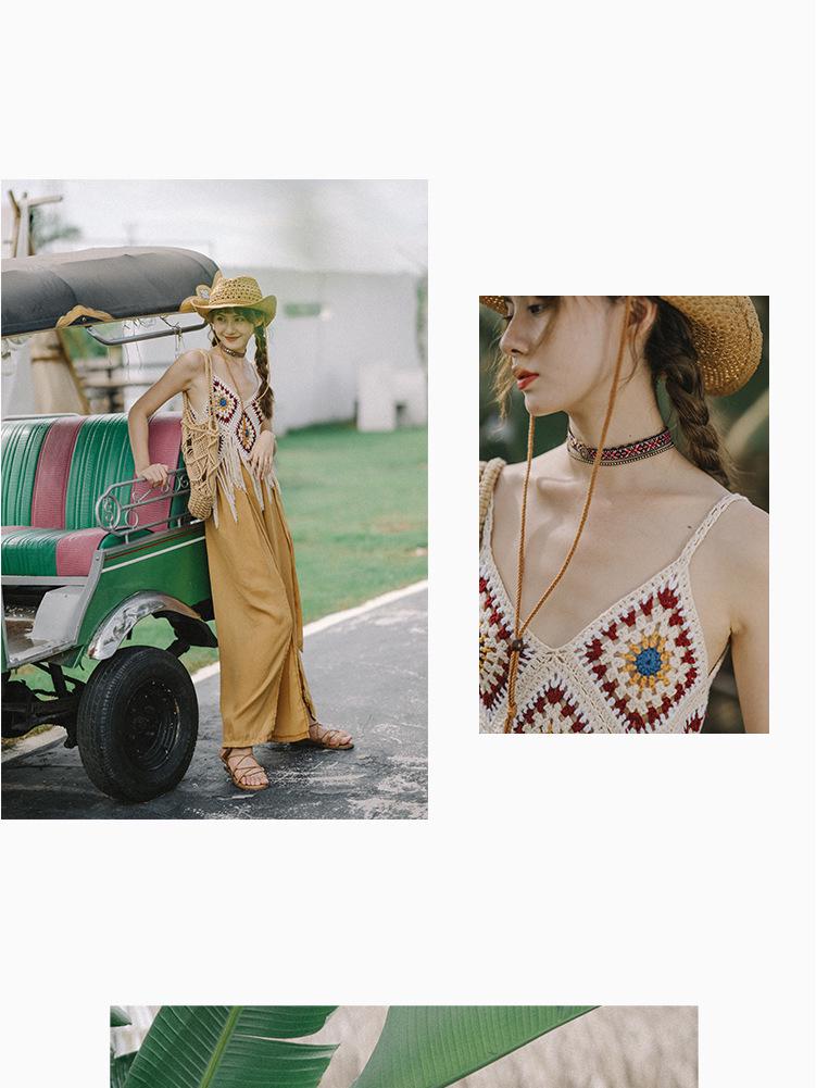 Подтяжки с кисточками ручной работы в этническом стиле - жилет Bohemian Vacation