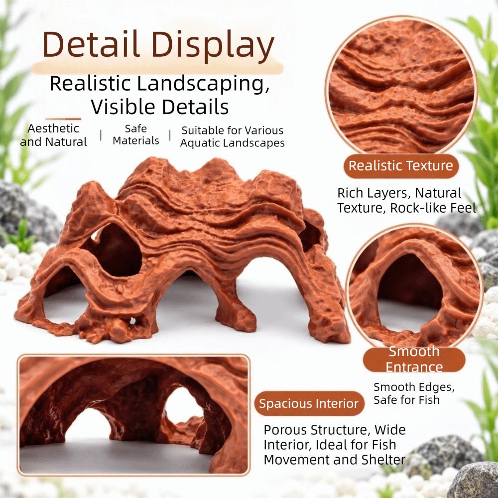 3D Printed Fish Shrimp Hiding Cave Multi-Hole Fish Shrimp Habitat Aquarium Fish Shelter Fish Tank