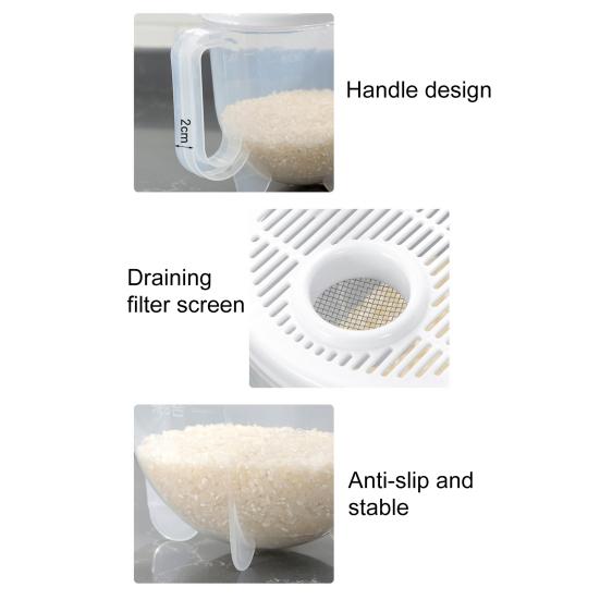 Ручная мойка риса Корзина для риса большой емкости Ополаскиватель Слив Быстрый слив Эргономичная ручка Фильтр тонкой очистки